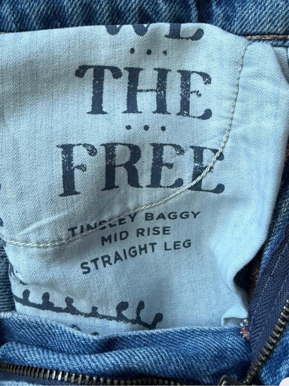 Free People We The Free tinsley baggy straight jeans, size 30 - Picture 9 of 9
